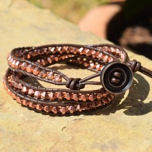 Handmade beaded wrap bracelet